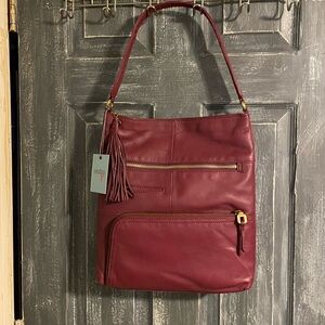 NWT Hobo Wine Leather Shoulder Bag Medium